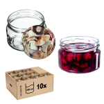 KADAX Denia konservavimo stiklainiai 250ml 10vnt 82mm + dangtelis "Grybai"