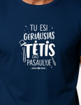 Vyri&scaron;ki tamsiai mėlyni mar&scaron;kinėliai Geriausias tėtis (baltas)