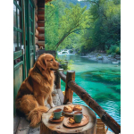 Deimantinė mozaika Laukimas prie prieplaukos LG379e, 40x50 cm