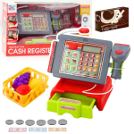 Žaislinis kasos aparatas su priedais Lean Toys, raudonas