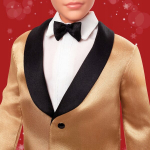Lėlė Barbie 2025 &scaron;ventinis Ken, blondinas, auksinė striukė, kolekcinė