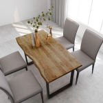 Valgomojo stalas, 140x70x76 cm, rudas