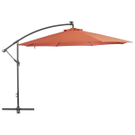 Lauko skėtis su aliuminio stulpu, 350 cm, rudas, Oranžinė