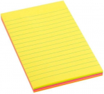Lipnūs lapeliai D.rect 98x150mm 100 vnt. neoniniai linijuoti