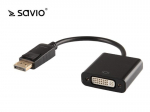Savio DispalyPort (M) &ndash; DVI 24-pin (F) Adapteris CL-91, Juoda