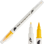 Pentel Brush Sign Pen Twin žymeklis, dvipusis, geltonas