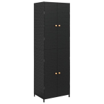 vidaXL Sodo spintelė daiktams, juoda, 59x40x180cm, poliratanas