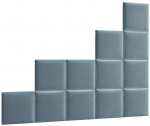 Mink&scaron;tų sienos plok&scaron;čių komplektas NORE Quadratta Monolith 76, mėlynas