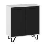 Komoda Boss-02-2D, balta/juoda blizgi