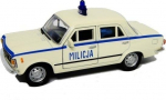 Modelis "fiat 125p Milicja" 1:39, Welly, Baltas