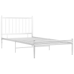 vidaXL Lovos rėmas, baltos spalvos, 90x200cm, metalas