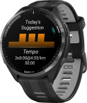 I&scaron;manusis laikrodis Garmin Forerunner&reg; 965, Carbon Grey DLC Titanium Bezel with Black Case and Black/Powder Grey Silicone Band