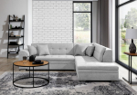 De&scaron;ininė kampinė sofa Pieretta, &scaron;viesiai pilka