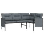vidaXL Kampinė sodo sofa, antracito spalvos, plienas ir tekstilenas