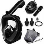 Nardymo kaukė su dviem vamzdeliais, L/XL, juoda