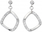 Sidabriniai auskarai su Behold deimantais Hot Diamonds