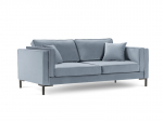 Trivietė sofa Luis 3, &scaron;viesiai mėlyna/juoda