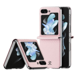 Dux Ducis Samsung Galaxy Z Flip5 5G atverčiamas odinis dėklas, piniginė, rožinis