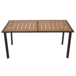 Metalinė lauko stalo terasa su saulės baterija 160 x 90 cm, rudas kompozitinės medžiagos stalvir&scaron;is