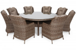 Lauko baldų komplektas Bristol Round Elegant 180 cm, 8+1, &scaron;viesiai rudas