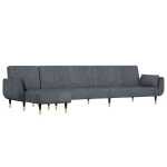 L formos sofa-lova vidaXL, pilka