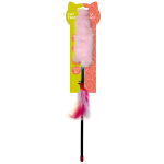 HIPPIE PET kačių žaislas me&scaron;kerė su plunksnomis, rožinė, 45 cm