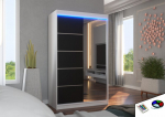 Spinta ADRK Furniture su LED ap&scaron;vietimu Nicea 120, juoda/balta