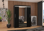 Spinta ADRK Furniture su LED ap&scaron;vietimu Iness 150, juoda