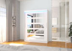 Spinta ADRK Furniture su LED ap&scaron;vietimu Murani 150, balta