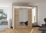 Spinta ADRK Furniture su LED ap&scaron;vietimu Balance 180, smėlio