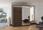 Spinta ADRK Furniture su LED ap&scaron;vietimu Viki 180, tamsiai ruda