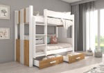 Dviauk&scaron;tė lova Adrk Furniture Arta, 80x180 cm, balta/ruda