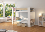 Dviauk&scaron;tė lova ADRK Furniture Garet, 90x200 cm, balta/ruda