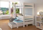 Dviauk&scaron;tė lova Adrk Furniture Etapo, 90x200 cm, balta/pilka