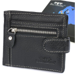 Vyri&scaron;ka odinė maža plona piniginė Beltimore Black Rfid P88