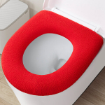 Žieminė pastorinta tualeto sėdynės pagalvėlė universalus dangtis.,  Raudona
