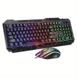 Žaidimų Klaviatūra Pelė Rinkinys Ap&scaron;viesta Ergonomi&scaron;ka PC Pelė.