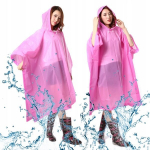 Mackintosh apsiaustas su gobtuvu, pončas pvc unisex rožinis