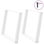 Valgomojo stalo kojelės, u formos, 2 vnt., balta, 90x(72-73)cm