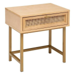 Naktinis staliukas - ATMOSPHERA - Rayo - Metalas ir beržas - 1 stalčius - H50cm