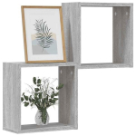Wall cube lentynos 2 vnt pilka sonoma 30x15x30 cm