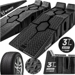 Automobilinės rampos Wuber, 2 vnt., 3 t, HDPE, 905 x 285 x 180 mm, juodos