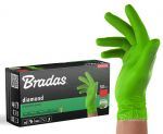 Vienkartinės darbo pir&scaron;tinės Bradas DIAMOND, juodos, XL dydis, 9-10, 50 vnt.