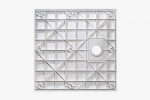 Kvadratinis du&scaron;o padėklas Besco Vexo Marble, 90 x 90 cm