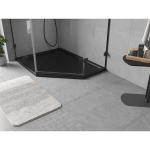 Du&scaron;o padėklas Mexen Flow Slim, penkiakampis, kairinis, 100 x 80 cm, Black matt