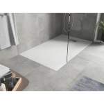 Stačiakampis du&scaron;o padėklas Mexen Hugo SMC, 140 x 70 cm, White+Inox