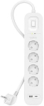 Belkin prailgintuvas su Usb-c ir Usb-a, 2m, 4 lizdai