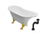 Vonia Besco Olaya 160, White+Gold, su sifonu Klik-klak Black