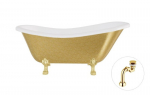 Vonia Besco Otylia Glam 170, Gold+Gold, su sifonu Klik-klak Gold