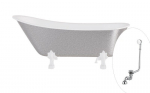 Vonia Besco Olaya Glam 160, Silver+White, su sifonu su persipylimu Klik-klak Chrome